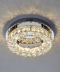Dope Modern Crystal Ceiling Light With Dimmable LED Flush Mount 12 Inch Chrome Industrial Chandelier For Bedroom Hallway Kitchen Bathroom Interior ETL Listed