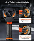 Heavy Duty 1/2 Inch Drive Pneumatic Impact Wrench Delivers Badass 1100 Foot Pounds Reverse Torque And Smooth 7500 Rpm Free Speed With Four Quick Adjustments And A Lightweight Aluminum Frame Crafted For No Sweat Under The Hood Auto Repair showing the adjustable switch for speed settings.