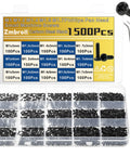 1500 Pcs Tiny Micro Repair Screws Set Black Carbon Steel Phillips Pan Head M1 To M1.7 in assorted sizes with storage box