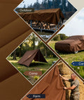 Rugged Heavy Duty Canvas Tarp 4x4 Ft With Rustproof Aluminum Grommets Multipurpose Tarpaulin for outdoor, car, camp, farm use.