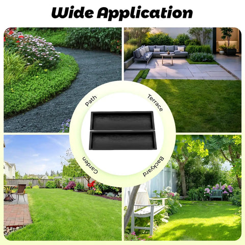 Two Pack Walk Path Concrete Molds Durable Nonstick Wood Grain Paving Molds Stepping Stone Form For Road Improvements displayed