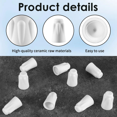 36 white ceramic wire connectors for 22-14 AWG, porcelain twist caps for high-temp electrical repairs (large size)