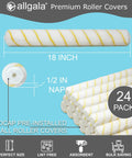 18 Inch Paint Roller Covers Shedless Lint Free 24 Bulk Pack One Half Inch Nap With End Caps and premium features visual.