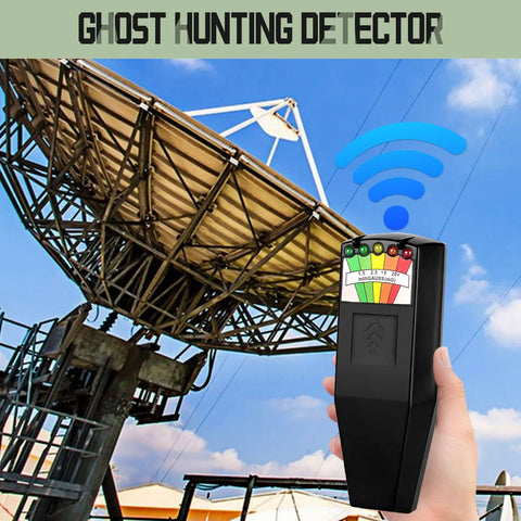 Handheld EMF Meter For Ghost Hunting With LED Display, Paranormal Detector and Electromagnetic Field Sensor near satellite dish