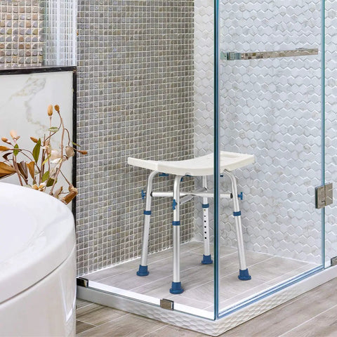 Heavy Duty Shower Chair For Bathtub With 500lb Capacity Adjustable Height No Tools Needed Non Slip Seat Anti Slip Feet White Or Beige Safe And Easy Bathroom Upgrade inside shower