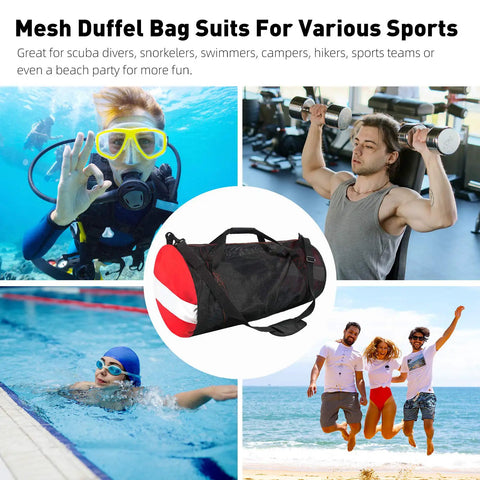Ultra Large 30 Inch Mesh Dive Gear Bag For Scuba Snorkeling And Beach Trips Pro Grade Quick Dry Duffel in sports collage