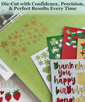 Premium White Glitter Cardstock Paper 104lb 280 GSM cutouts on green mat for DIY cards and Cricut projects