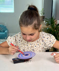 10in1 Electric Motor STEM Kit For Kids Ages 5 8 12 Hands On Science Toy For Learning Electricity, Engineering, DIY Projects, Motor Experiments And Real World Engineering Fun girl building spinning motor disc