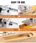 Premium Hidden Door Hinge Jig Kit And Concealed Hinge Installation Template For Murphy Doors and Secret Entrances in use with a wood piece.