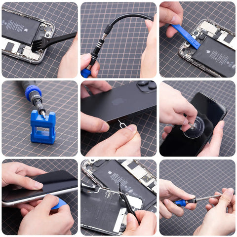 200 In 1 Electronics Repair Screwdriver Kit With 164 Bits Magnetic Drivers Flexible Shaft And Extension Rod in use on devices