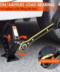 2 Ton Scissor Car Jack And Tire Change Kit With Lug Wrench For Cars, SUVs, And MPVs Emergency Roadside Kit lifting a car