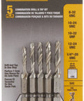 5 Piece Drill Tap Set for Impact Drivers, One Step Hole Drilling, Tapping, Deburring and Countersinking in One Go sealed.
