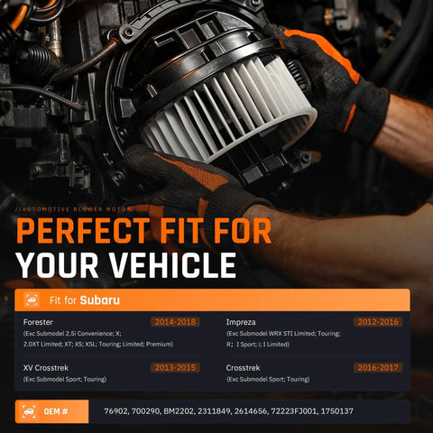 Heavy Duty Front Blower Motor Get Your Cabin Climate Back On Track With Knockout Heating Cooling Power And Slick Ventilation Flow For Subaru Impreza Crosstrek Forester installed in automotive system.