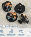Slick Retro Fish Crystal Cabinet Knobs And Drawer Pulls Durable Ab Hardware Rust Proof Stainless Screws four pack angled display