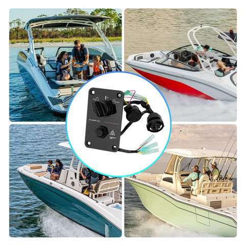Main Switch Panel For Marine Outboard 12V Single Engine Key Assembly Control Box On Off Switch Replacement image with boats