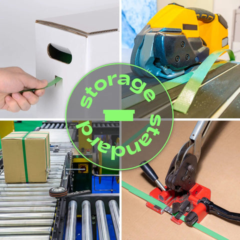 Pallet Strapping Coil In Green Polyester PET For Industrial Packaging Beefy Strength 1000 Ft Roll used in various tools