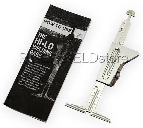 Pro Grade Hi Lo Welding Gauge For Pipe Internal Alignment And Fit Up, Inch And Metric Readings On Opposite Sides, Measures Internal Misalignment Before And After Tacking, Helps Cut Radiographic Rejects And Improve Weld Quality. with box
