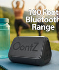 Ultra Portable Bluetooth Speaker With 14 Hours Of Play Time, 100 Ft Wireless Range, Waterproof Design, Budget Friendly shown outdoors