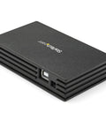 Black 4 Port Compact USB 2.0 Hub With Bus Power Or Included Power Adapter, Portable Laptop Mac PC USB Splitter For Travel