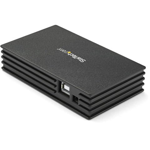 Black 4 Port Compact USB 2.0 Hub With Bus Power Or Included Power Adapter, Portable Laptop Mac PC USB Splitter For Travel