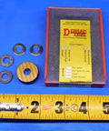 Professional Male Diamond Knurling Wheel Built Tough From Premium HSS Steel Featuring One Inch Shank Paired With Three Eighths And Five Sixteenths Inch Spacers for lathe work with spacers.