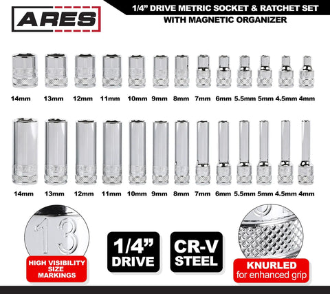 One Half Inch Drive SAE Socket Set With 90 Tooth Ratchet And Magnetic Organizer, A Must Have For Any Garage