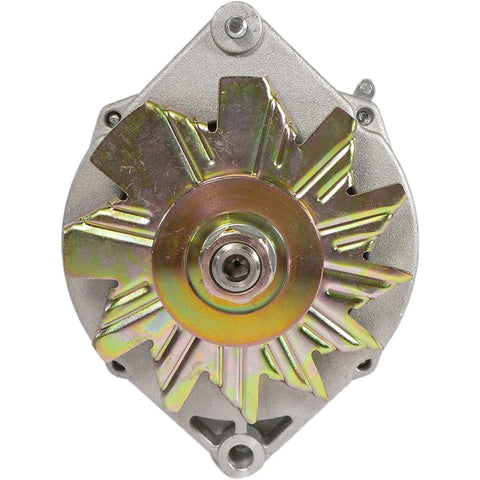 Front view of One Wire 12V Marine Alternator, 42 Amp Replacement For OMC Mercruiser Inboard Engines Like 3.0L 3.8L 4.3L 5.0L CW Rotation