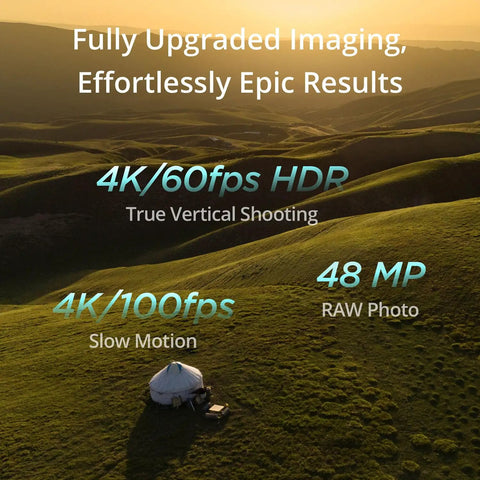 Scenic landscape highlighting features of Mini 4 Pro Drone With Dope RC 2 Controller Screen Foldable 4K HDR Video Under 249g 34 Minutes