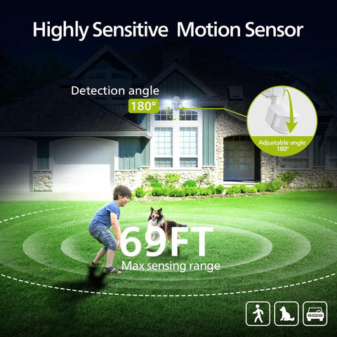 Heavy Duty Motion Sensor Led Flood Light Featuring Dual Adjustable Heads And 4200 Lumens Cool Daylight For Driveway And Yard Security Jobs That Triggers Instantly When You Roll In Keeps The Place Lit All Night Long