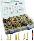 430 Piece Self Drilling Drywall Anchors And Screws Kit With 2 Sheetrock Anchor Sizes, 4 Zinc Expansion Screw Sizes, 2 Drill Bits