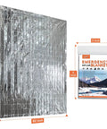 Six Pack Mylar Emergency Blankets 82 By 62 Inches for Cold Weather Survival next to compact packaging