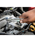 Mechanics Tool Set With One Quarter Inch And Three Eighths Inch Drives, 172-Piece, Durable Case With Metal Latches in use