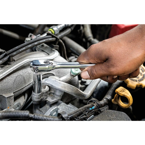 Mechanics Tool Set With One Quarter Inch And Three Eighths Inch Drives, 172-Piece, Durable Case With Metal Latches in use