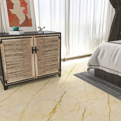 Bedroom with Black Marble Peel And Stick Floor Tiles 12x12 Inch Self-Adhesive Vinyl Flooring 32 Pack Waterproof Removable Tiles