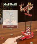 3D Wooden Puzzle Gravity Swing Santa On Sleigh Desktop Decor With Dynamic Balance For The Holidays, Festive Puzzle Gift For The Fam And Friends, Fun Desk Ornament That Swings Smoothly Into Perfect Equilibrium. Santa sleigh wooden balance desk decor with storage base and gift drawer