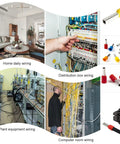 200 Piece Insulated Wire Ferrule Kit For 8 AWG, includes 100 red and 100 black ferrule connectors in various wiring settings.