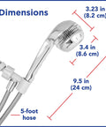 Original Massage Shower Head With Handheld Spray And PowerSpray 2.5 GPM Chrome Finish with adjustable bracket and 5-foot hose