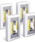 4 Pack Battery Operated Tap Light With Dual COB LED Panels Per Switch displayed against a white background