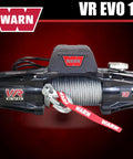 Warn Vro Evo 10 Standard Duty 12V DC Electric Winch With Steel Rope, heavy-duty design, 10000 lb capacity.