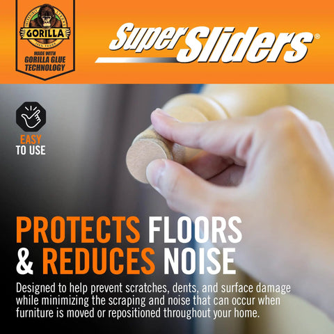 Person applying Assorted Felt Furniture Sliders For Hardwood Tile And Laminate Floors With Quiet Glide And Noise Reduction Adhesive Pads
