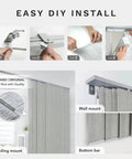 Installation steps and features of Adjustable Sliding Panel Track Door Blinds For Sliding Glass Doors, Cordless 4-Panel System.