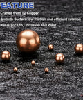 500 Pcs 2.5mm Copper Bearing Balls T2 Solid Precision Spheres For Machinery Automotive And DIY Projects Corrosion Resistant Pure Copper Balls G200 Grade For Pro Repairs, T2 copper balls