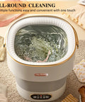 No Sweat Portable Washing Machine With Spin Basket 20 Liter Mini Washer in action cleaning delicate items with water.