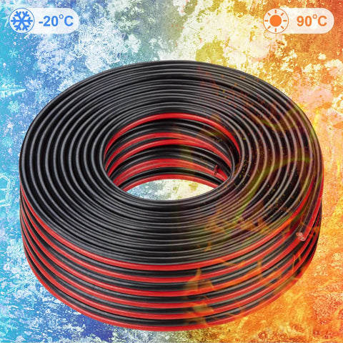 10 Gauge 2 Conductor Parallel Wire 100 Ft Tinned Copper With 0.254mm 105 Strand Per Conductor For Solar Panels against temperature backdrop