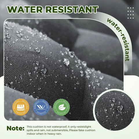 Close-up of Waterproof Outdoor Egg Chair Cushion For Hanging Chairs Thick 35 By 47 By 7 Inches Grey Replacement Cushion