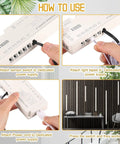 Installation guide for Six Pack Wood Wall Panel LED Recessed Lighting Kit With Touch Switch showing connection and setup