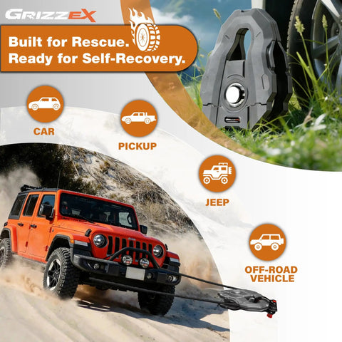10 Ton Snatch Block, Heavy Duty Recovery Pulley With 22,046 Lbs Working Load Limit, 3/4 Inch Rope Diameter For Off Road Recovery, Towing, And Winching, Gray used with Jeep recovery