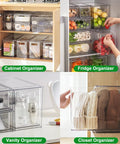Crystal Clear Stackable Storage Drawers 9.51 Quart Large Plastic Organizer Bins With Pull Out Drawer in kitchen, fridge, and closet