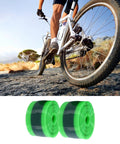Heavy-Duty Inner Tube Protection Liner 2-pack for puncture-proof defense, universal fit 12-29 inch wheels, green and black on a bike ride