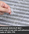 Hand peeling protective layer on Non Slip Stair Runners For Pets And Kids Indoor 28 By 9 Inch Stair Mats With TPE Backing